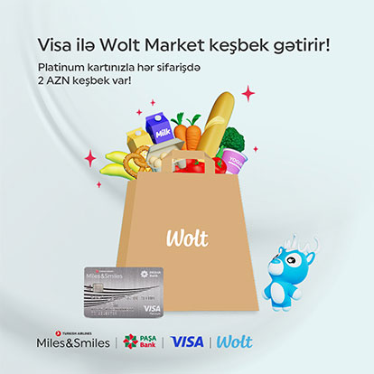 Visa ilə Wolt Market keşbek gətirir!
