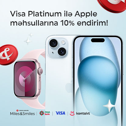 “Visa Platinum” ilə “Apple” məhsullarına 10% endirim!